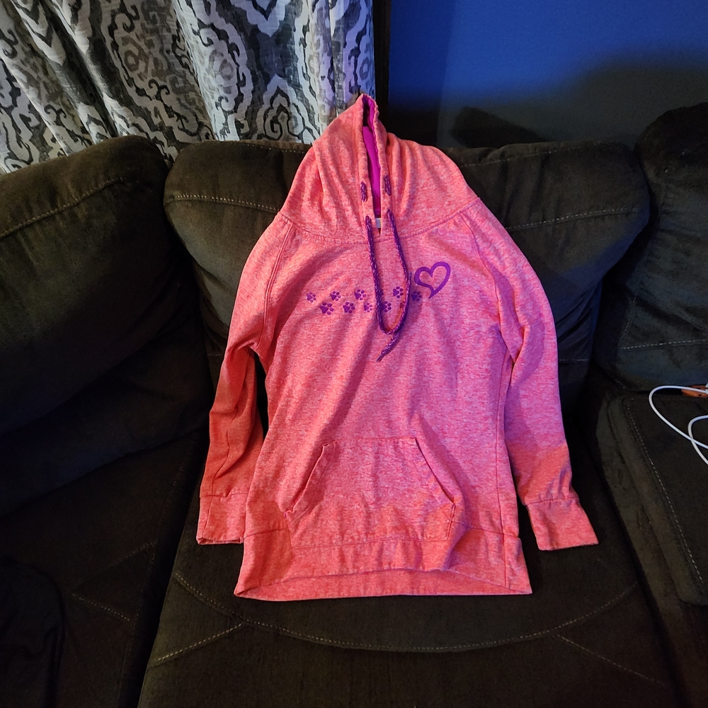 Aeropostale Coral Hoodie with Purple Accents
